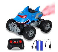 BORSTOYPRO Voiture télécommandée pour Enfant, Voitures Télécommandé Requin Monster Truck pour Garçons, RC Monstertruck Car avec lumière LED, Cadeau pour Fille Enfant