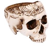 Bortivier 1 PCS Pot de Crâne en Résine pour Fleurs Succulentes Sculpté en Forme de Squelette, Qu'Illustré. Pot de Fleurs en Résine pour Cactus en Forme de Crâne, Support de Pots pour Bonbons.