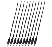 Bortivier 10 Paquet 3.5Mm X 1.35Mm DC Prise Mâle d'alimentation Jack vers Nu ExtréMité Ouverte Natte Cordon de Câble d'alimentation 3.5X1.35Mm pour DC Puissance