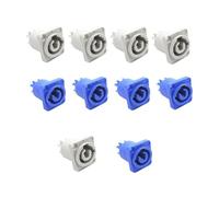 Bortivier 10 Pièces 3 Broches 20A 250V AC Connecteur Powercon Prise PowerCon Prise NAC3MPA-1 NAC3MPB-1 Connecteur de Sortie Bleu et Gris Blanc