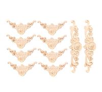Bortivier 10 PièCes SéRies Bois Sculpté Mur DéCor Floral Bois Sculpté Applique Coin DéCoratif pour Meubles Porte Armoire Lit DéCorations