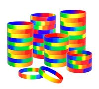 Bortivier 100 PCS Bracelet de Poignet en Vrac Bracelet Arc-En-Ciel Cadeaux Bracelet Pride Multicolore Accessoires de Fierté Fournitures de Décoration de Fête