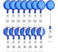 Bortivier 100 Pièces Clips de Bobine de Badge Rétractables Bobine de Porte-Carte D'Identité avec Clip de Ceinture en Métal pour Accrocher des Cartes Porte-Clés, B