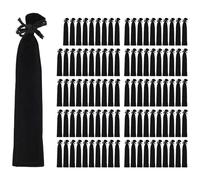 Bortivier 100 PièCes Velours Stylo Pochette Noir Cordon Sac Porte-Stylo Emballage Manchon pour éCole Bureau Cadeau d'affaires
