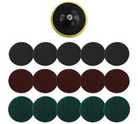 Bortivier 16 PièCes de 5 Pouces 3 Couleurs DifféRentes Peu Puissance Brosse Brosse à RéCurer Kit de Nettoyage de Tampon de RéCurage, Remplacement de Tampon Abrasif 1 Crochet Accessoire
