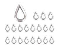 Bortivier 20 Pieces Cosses de cable metallique Boucle en acier inoxydable pour la cable metallique 2mm - Argent