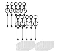 Bortivier 20 Pièces de Barres Porte-Clés à Perles, Barres Porte-Clés DIY pour Perles Comprenant 10 Barres Porte-Clés à Perles et 10 Pochettes en Métal Noir.