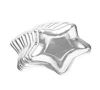 Bortivier 30 PièCes SéRies Assiettes en Papier en Forme D'éToile Assiette de FêTe Jetable en ou Assiette de Vaisselle Pentagramme pour Fournitures de Vaisselle, Argent
