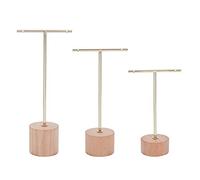 Bortivier 3Pcs T Bar Boucle d'oreille PréSentoir avec des Porte- de Base en Bois Suspendus Organisateur de pour Les Accessoires de Photographie B