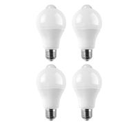 Bortivier 4 Ampoules à LED avec Capteur de Mouvement E27, Lampe à LED avec Détecteur PIR, Lumière Automatique on/Off pour Porche, Escaliers, Garage - 15W