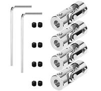 Bortivier 4 Paquets de Connecteur de Couplage de Cardan à Joint Universel en Acier de 4 Mm à 4 Mm, Accessoire de D'Arbre de Moteur de Bricolage de ModèLe Rotatif
