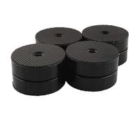 Bortivier 4 Pièces HiFi Haut-Parleur Isolation Pieds Coussinets Aluminium Amortisseur de Vibrations 40X23mm Noir