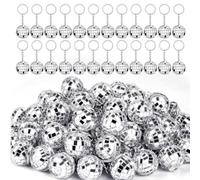 Bortivier 50 Pièces Mini Boule Disco Porte-Clés, Miroir Boule Disco en Vrac Porte-Clés Cadeaux de Fête pour Les Fournitures de Fête Disco des Années 70 et 80