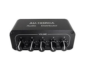 Bortivier 5CH Distributeur Audio Mixer Audio Stéréo 1 Entrée 5 Sorties Splitter pour Amplificateur de Puissance Audio Actif Facile à Installer