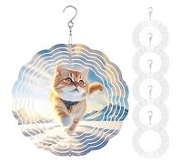 Bortivier 6Pack 8 Pouces Sublimation Wind Spinner Blanks 3D Wind Spinners Hanging Wind Spinners pour la Décoration Intérieure et Extérieure