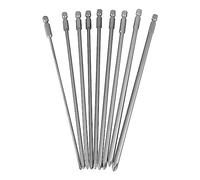Bortivier 9 Pcs 1/4 Pouce 200 Mm Ph1 Ph2 MagnéTique Long Hex Croix TêTe Tournevis Bits S2 Perceuse ÉLectrique Pilote Outils