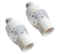 Bortivier Adaptateur de Douille D'Ampoule à Détecteur de Mouvement PIR E27 Intelligent, Marche/Arrêt Automatique avec Induction Radar et Infrarouge Réglable