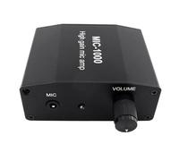 Bortivier Amplificateur de Microphone MIC-1000 Amplificateur de Microphone à Condensateur Gain 1000 Fois Amplification Carte de Préamplificateur de Signal Audio Stéréo