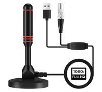 Bortivier Antenne de TéLéVision NuméRique Antenne HDTV IntéRieure avec Signal Intelligent Antenne de TéLéVision NuméRique ChaîNes de TéLéVision 1080P 4K PortéE de Signal de 130