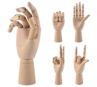 Bortivier Artiste du Bois Dessin Mannequin Mannequin articule avec Doigts Flexibles en Bois, Main Droite 10 Pouces
