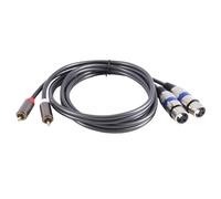 Bortivier Câble Audio HiFi 2 Mâle vers XLR 3 Broches Mixage Console Amplificateur Dual XLR vers Dual Shileded Câble 1.5M