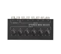Bortivier CX600 Mini MéLangeur Passif StéRéO 6 Canaux MéLangeur Audio Portable 6 en 2 Sorties Distributeur StéRéO ContrôLe du Volume