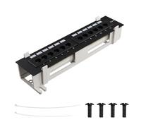 Bortivier D'Outils RéSeau 12 Ports CAT6 Panneau de Raccordement RJ45 la Mise en RéSeau Le Support Mural avec Support de Fixation Murale