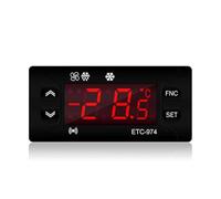 Bortivier ETC-974 Mini RéGulateur de TempéRature RéFrigéRateur Thermostat RéGulateur ThermoréGulateur Thermocouple Double Capteur
