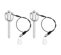 Bortivier Goupille de Verrouillage en Acier Inoxydable, 2 Pièces, 6 X 50 mm (Diamètre XL), Bouton-Poussoir, Goupille de Verrouillage à Bille, Poignée Annulaire, Goupille de Verrouillage avec FI