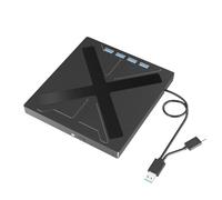 Bortivier Graveur de CD DVD USB 3.0 7 en 1 Type C Lecteur Optique Externe de CD DVD Hub USB Lecteur CD DVD Portable pour PC Portable