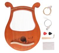 Bortivier Harpe Lyre, Violon Grec 19 Cordes, Motifs Uniques Lyre 19 Cordes, Symboles PhonéTiques SculptéS, pour les Amateurs de Musique DéButants, Etc.