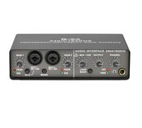 Bortivier Interface Audio Professionnelle 24 Bits 192 KHz, Carte Son à 2 Entrées pour Guitare Électrique, Bouclage Externe, Enregistrement sur PC en Studio, Facile à Utiliser