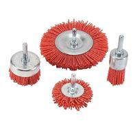 Bortivier Kit de Brosse D'ExtréMité en Nylon de Brosse de Coupe de Abrasif de Filament de Nylon de 4 PièCes Convient pour L'Outil Rotatoire de Perceuse avec la Tige de 1/4 Pouce