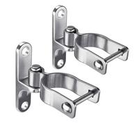 Bortivier Lot de 2 Charnières de Portail à Mural, Charnière de Portail de Ferme de 1-3/8 Pouces, Charnière de Portail Tubulaire en Acier Inoxydable 304, Charnière de Clôture