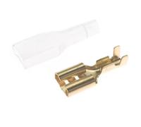 Bortivier Manchon Électrique 6,3 mm Terminal à Fourche à Sertir 100 Ensembles Connecteurs de Connexion de Fils pour 22-16 AWG 0,5 Mm²-1,5 Mm²