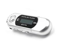 Bortivier Mini Lecteur MP3 USB 2.0 Petite Clé USB Lecteur de Musique LCD Multilingue avec Prise Audio 3,5 mm Arrêt Automatique Facile à Utiliser (A)