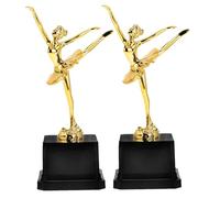 Bortivier Paquet de 2 Trophées de Ballet pour Enfants Trophée D'Or Récompenses Trophée Coupes de Compétition pour la Danse de Ballet Trophée Du Spectacle de Littérature Facile à Utiliser