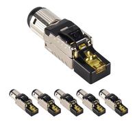 Bortivier Paquet de 6 Connecteurs RJ45 Cat 8 BlindéS sans Outil, Prise de Terminaison de Champ Cat8, Connecteur Cat8, Prise Cat8