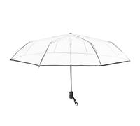 Bortivier Parapluie Transparent Parapluie Automatique a Pluie pour des Femmes et des Parapluie Automatique de Pluie Parapluie Transparent de Style Pliant Coupe-Vent Compact, Bordure Noire