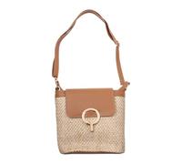 Bortivier Petits de Seau de Paille pour Femmes à BandoulièRe D'éTé à Main et à Main de Voyage pour Femmes Sac à BandoulièRe Femme Sac Simple Brun