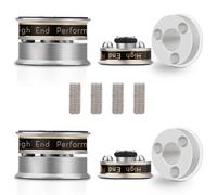 Bortivier Pieds D'Isolation Anti-Vibrations à Pointe Argentée, Support de Haut-Parleur Audio HiFi, Coussinet de Pied pour Haut-Parleur Préampli, Lecteur de Disque Vinyle