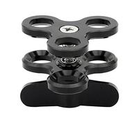 Bortivier Pince à Boule 3 Trous Lampes de PlongéE Bras Boule Papillon Clip Support de pour Action CaméRa Lampe de Poche TréPied, Noir