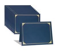 Bortivier Pochettes de Certificats de 10 Pièces, Porte-Diplômes avec Couverture en Papier à Bordure Dorée pour Format de Lettre de 8,5 X 11 Pouces.