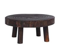 Bortivier Rustique DéCoratif Rond en Bois PiéDestal Pot de Plante Riser Support de Plante en Pot éTagèRe de Plante pour IntéRieur ExtéRieur DéCor à A