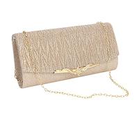 Bortivier Sac de Soirée Pour Femme Fête Banquet Paillettes Sac Pour Femmes Filles de Mariage Embrayages Sac À Main Chaîne Sac À Bandoulière (Champagne)