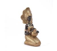 Bortivier Statue en RéSine DéCor Figurines RéTro Femmes Africaines Tenant des Pots de Poterie Maison Chambre Bureau Articles de Collection, Or