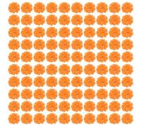 Bortivier TêTes de Fleurs de Souci en Vrac, 100 PièCes TêTes de Fleurs Artificielles pour L'Artisanat de Guirlandes, Fausses Fleurs de Souci en Soie, Orange