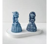 Bortivier Une Fille Bougie Silicone Moule 3D Mignon Bougie Moule Mignon Petite Princesse Poupée Plâtre Résine Savon Bougie Faisant Kit Décor de Mariage Cadeau Fait Main