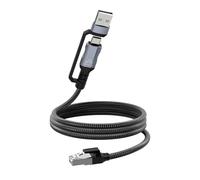 Bortivier USB A vers USB C vers RJ45 100 Mbps Câble Réseau LAN RJ45 vers USB/Type-C 100 Mbps pour Ordinateur Portable, PC et Téléphone Mobile