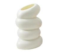 Bortivier Vase Blanc en Spirale en Plastique, Pot Hydroponique, Décoration de Bureau à Domicile, Vases Décoratifs pour Fleurs, Décoration Blanche